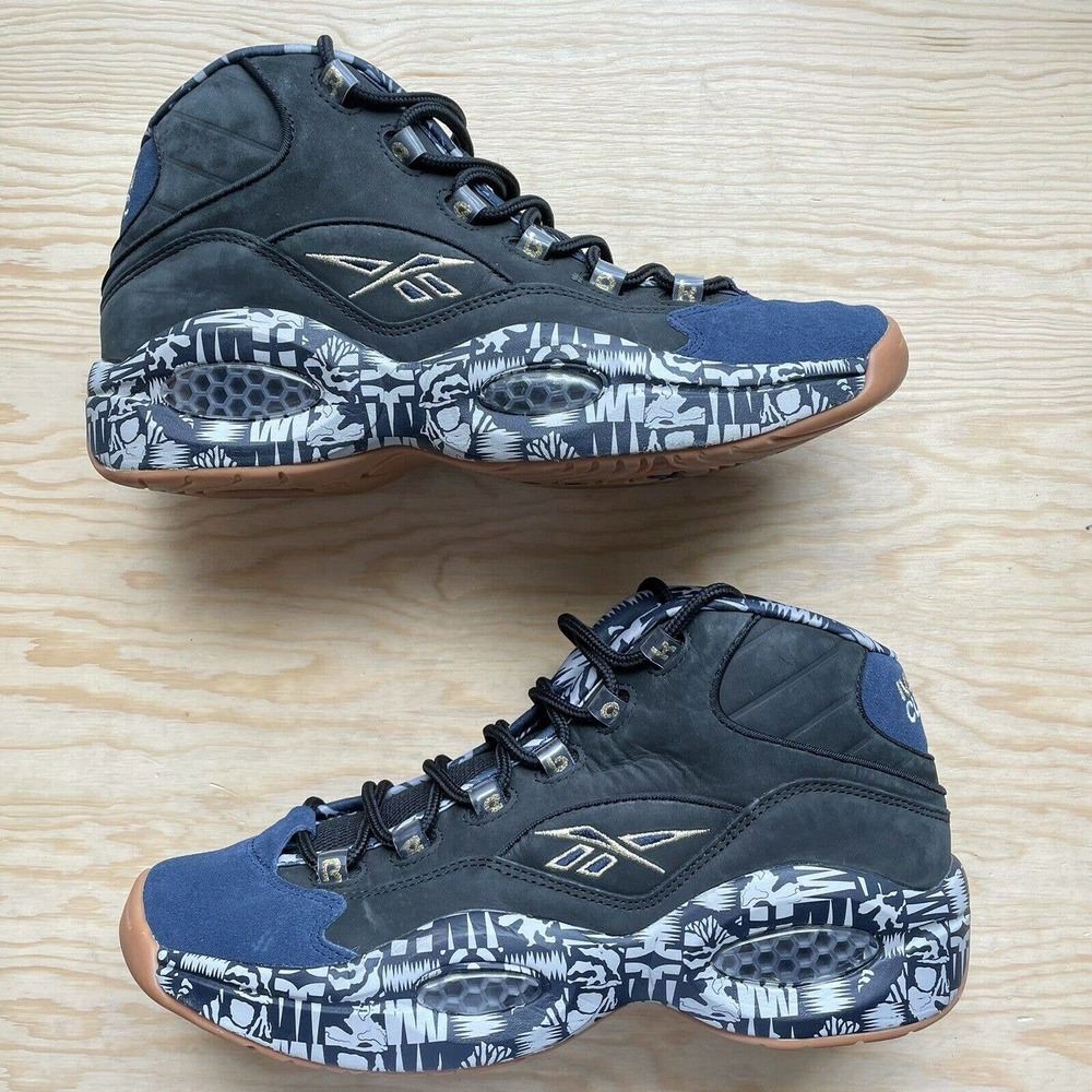 Reebok Question Mid A.I. Basketball Sneakers Size 10 Mens Black & Navy